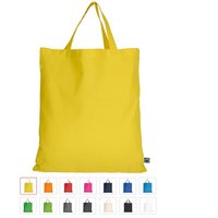 Tasche 38 x 42 cm aus Fairtrade-zertifizierter Baumwolle mit zwei kurzen Henkeln mit Logo