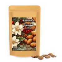 Feuergebrannte Mandeln ohne Zuckerzusatz (vegan), ca. 500g, Standbeutel Maxi mit Logo