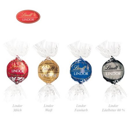 Füllung Werbetasche mit süßer Füllung Lindt Londor Pralinés mit individuellem Logo