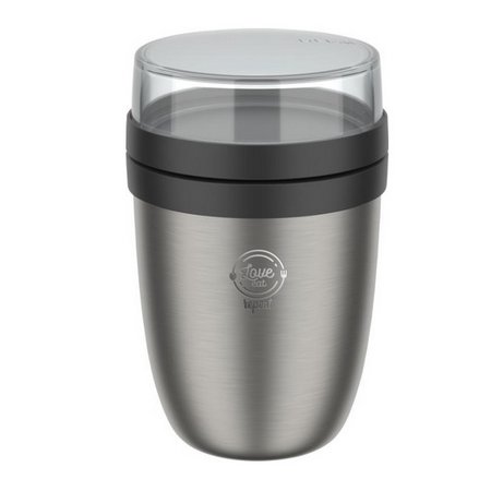 Schwarze Mepal Ellipse 500+200 ml Thermo-Lunchpot 2.0 mit Logo
