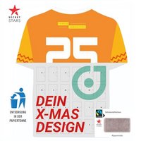 Täfelchen Adventskalender Trikot ECO Papierblister  Alpenmilch-Schokolade mit Logo