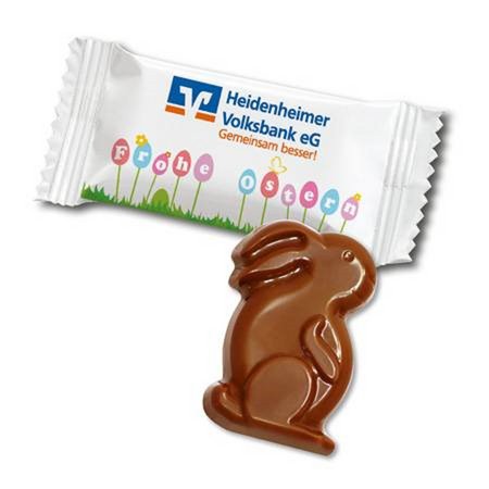 Werbe-Schokoladenhase Ostern bedruckt mit Logo