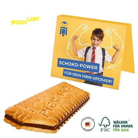 Werbekarte Midi Leibniz PickUp Mini Choco mit Logo