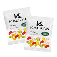 Fruchtgummi Werbetüte 50g Auto-Set in kompostierbare Folie bedruckt mit Logo