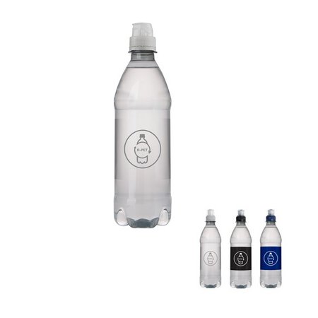 Quellwasser Natur mit Sportverschluss 500 ml transparent bedruckt mit Logo