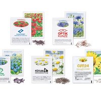 Samentüten Country Garden mit Klischeedruck und Logo