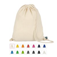 Turnbeutel 38 x 46 cm aus Fairtrade-zertifizierter Baumwolle mit Logo