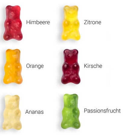 Geschmacksrichtungen Gummibärchen im Werbetütchen 10g