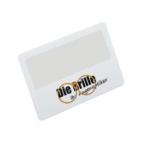 Lupe Kreditkartenformat bedruckt mit Logo