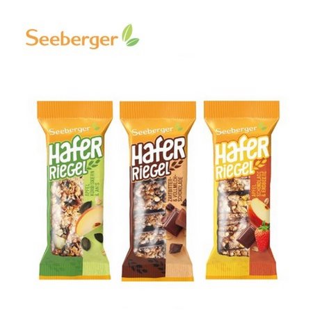 Sorten Seeberger Hafer Riegel mit Logo