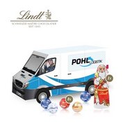 3D Präsent Transporter Lindt Minis Lindt Weihnachtsmann mit Logo