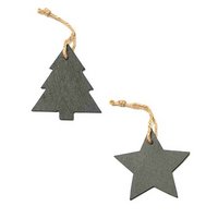 Weihnachtsschmuck aus Schieber mit bedrucktem Logo