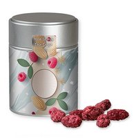 Gebrannte Mandeln Himbeere in Metalldose Midi mit Logo 100g