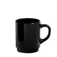 Henkelbecher schwarz glänzend 260ml bedruckt mit Logo