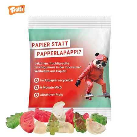 Minitüte Trolli Fruchtgummi Weihnachtsmischung 15g mit Logo