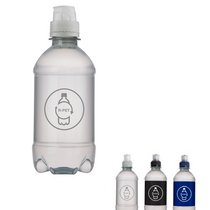 Quellwasser still mit Sportverschluss 330 ml transparent bedruckt mit Logo