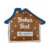 Lebkuchen-Weihnachtshaus Flach mit Logo