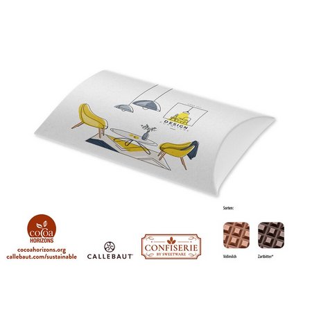 Schokoladen Kissenschachtel 100g eigenem Logo