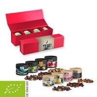 Verschiedene Weihnachts Teesorten ca. 80-120g Premium rot mit Logo
