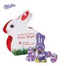 Werbe-Hase mit Schokoladenmischung von Milka mit Logo