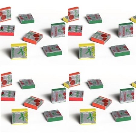 Füllvarianten Fruchtkaramellen in Mini Standbodenkartonage