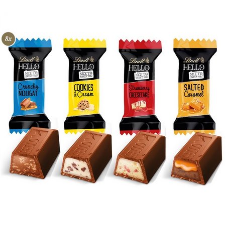 Füllvarianten 3D Präsent Haus Lindt Hello mit eigenem Logo