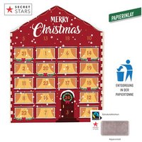 Täfelchen Adventskalender Haus ECO Papierblister Alpenmilch Schokolade mit Logo