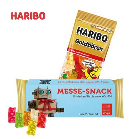 HARIBO Goldbären im Werbeschuber mit Logo