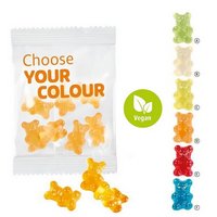 VEGANE 1-farbige Premium-Bärchen 15g mit Logo