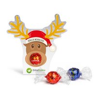 Lindt Lindor in Werbekartonage Rentier mit eigenem Logo
