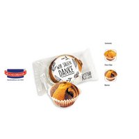 Mini Muffin 1 Stück im Flowpack bedruckt mit Logo