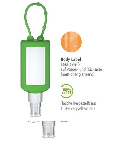 Werbeartikel Sonnenschutz Spray LSF 50 mit Firmenlogo