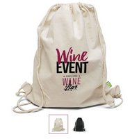 Baumwollrucksack MONTREAL 40 x 50 cm Bio mit Kordelzug mit Logo