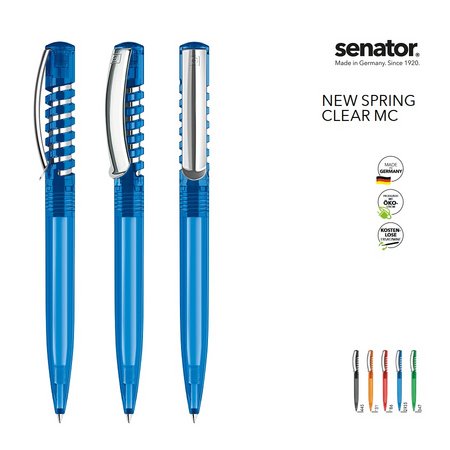 Senator Kugelschreiber New Spring Clear MC bedruckt mit eigenem Logo