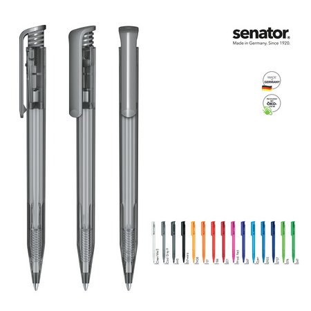 Senator Kugelschreiber Super-Hit clear bedruckt mit eigenem Logo als Werbegeschenk