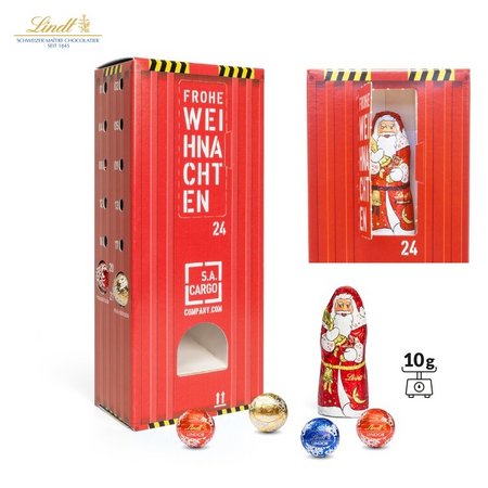 Lindt Lindor Adventsspender »Turm« mit Hohlfigur ECO mit Logo