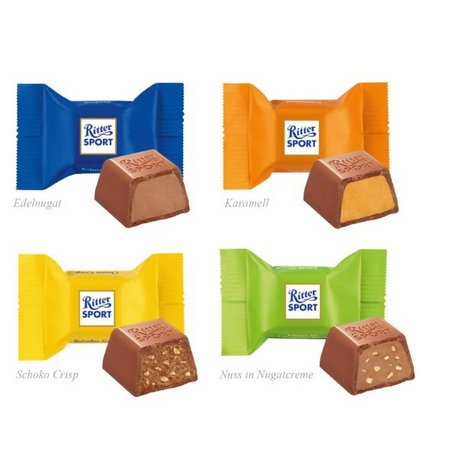 Füllung Präsentbox Ritter SPORT Schokowürfel