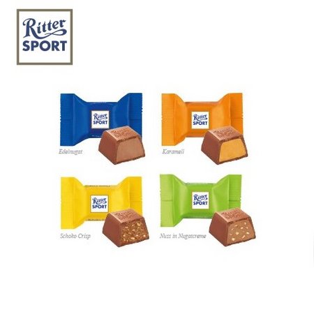 Füllvarianten Adventskalender mit Ritter Sport Schokowürfel Inlay aus Papierfaser mit eigenem Logo