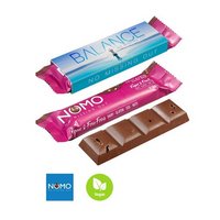 Veganer NOMO-Schokoriegel mit Logo