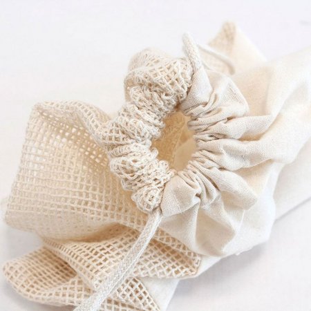 Obst- und Gemüsebeutel Barcelona natur 30 x 40 cm mit Zugkordel und Logo mit Werbung