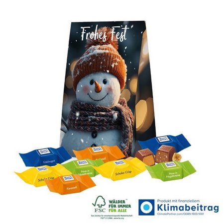 Werbetasche mit süßer Füllung Ritter SPORT Schokowürfel mit eigenem Logo