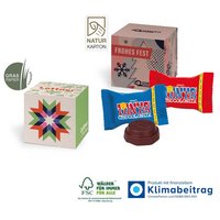 Werbewürfel mit süßer Füllung Tiny Tony´s Schokolade mit eigenem Logo