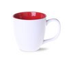 Keramikbecher Americano PURE mattweiß-rot  mit Logo