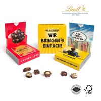 Lindt Mini Pralinés in Pop-Up Kartonage bedruckt mit eigenem Logo