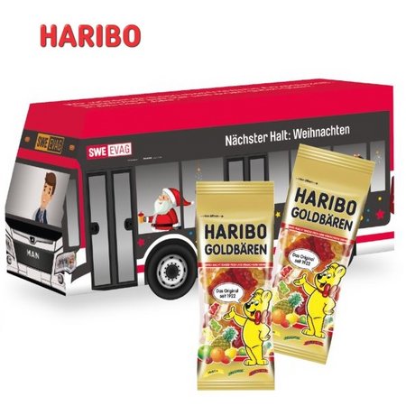 3D Präsent Bus Haribo Goldbären mit Logo