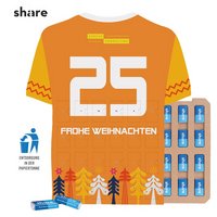 Täfelchen Adventskalender Trikot ECO Papierblister share Schokolade mit Logo