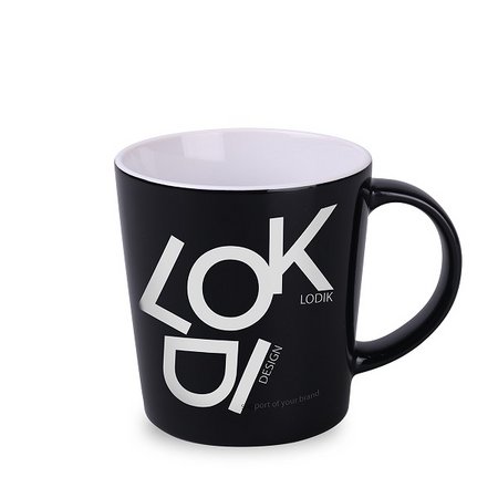 Tassen mit Logo Keramikbecher Berg schwarz