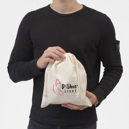 Baumwollbeutel Manila 25 x 30 cm mit Kordelzug und Werbung