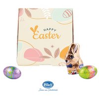 Klappbox S Klett Schoko-Ei & Sitzhase mit Logo