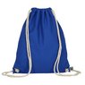 Turnbeutel 38 x 46 cm aus Fairtrade-zertifizierter Baumwolle royalblau als Werbegeschenk